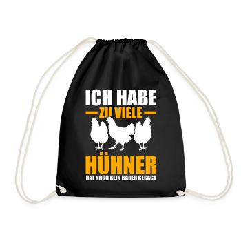 Huhn Hühnerstall Bauernhof Bauer Landwirt Hühner - Turnbeutel - Schwarz - Vorne