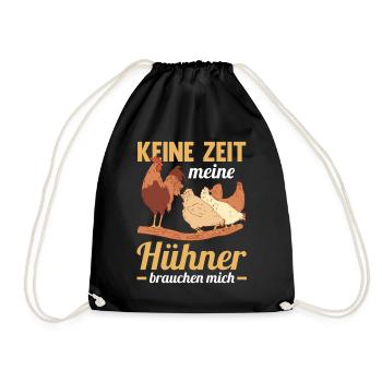 Huhn Hühnerstall Bauernhof Bauer Landwirt Hühner - Turnbeutel - Schwarz - Vorne