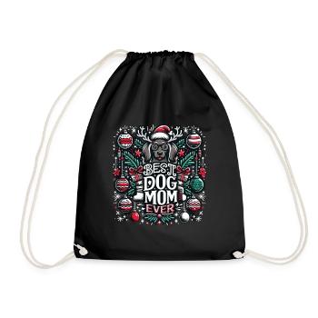 Best Dog Mom Ever Dog Dogs Best Dog Mom - Drawstring Bag - black - Front