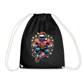 Joueur de football américain Football Noël - Sac de sport léger - noir - Devant