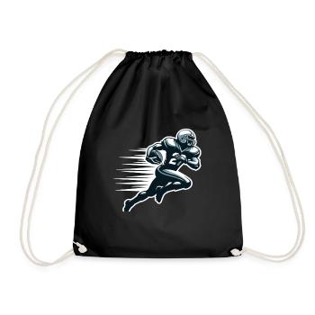 Footballer, American Football Quarterback - Drawstring Bag - black - Front