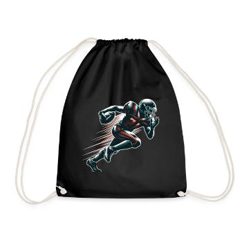 Footballer, American Football Quarterback - Drawstring Bag - black - Front