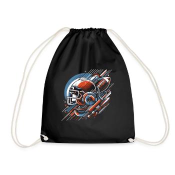 American Football Football Football Helmet Football - Drawstring Bag - black - Front