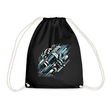 American Football Football Football Helmet Football - Drawstring Bag - black - Front