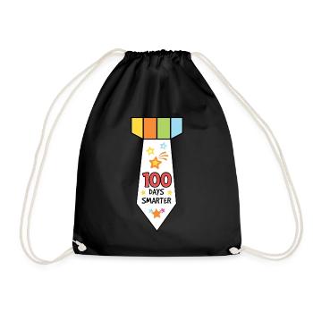 100 Days smarter for students 100 Days of School - Drawstring Bag - black - Front