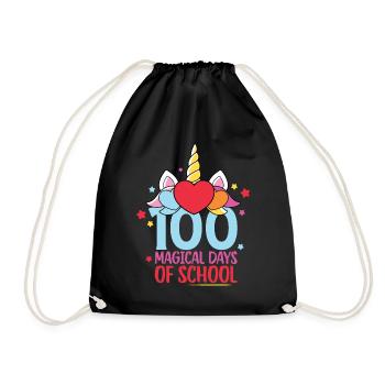 100 magical Days of School - 100 Days of School - Drawstring Bag - black - Front