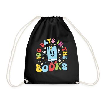 100 Days in the Books - Schüler 100 Days of School - Turnbeutel - Schwarz - Vorne