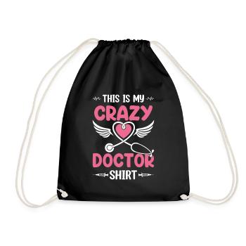 C’est mon médecin fou chemise médecin d’urgence - Sac de sport léger - noir - Devant