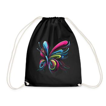 Vol de fantaisie : papillon abstrait - Sac de sport léger - noir - Devant