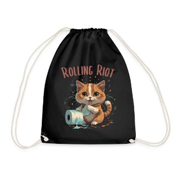 Aventure du rouleau de papier : Chat mignon - Sac de sport léger - noir - Devant