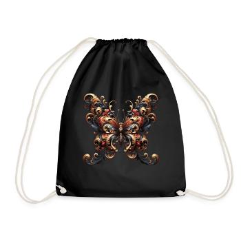 Splendeur baroque : Papillon majestueux - Sac de sport léger - noir - Devant