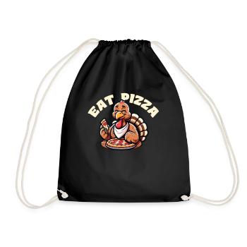 Thanksgiving Turquie Végétarien Végétalien Manger Pizza - Sac de sport léger - noir - Devant