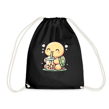 Kawaii Turtles Bubble Tea Boba Turtle - Sac de sport léger - noir - Devant