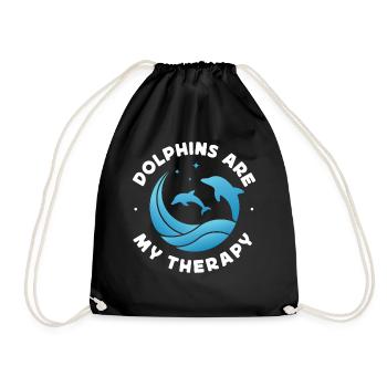 Dolphin Dolphins Are My Therapy - Turnbeutel - Schwarz - Vorne