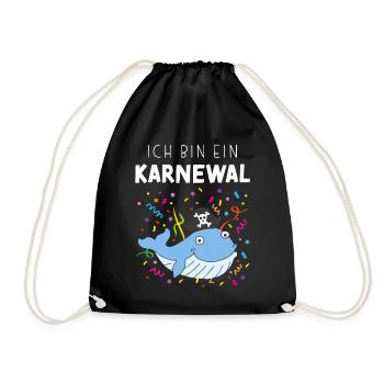 Ich bin ein Karnewal Karneval Konfetti Piraten - Turnbeutel - Schwarz - Vorne