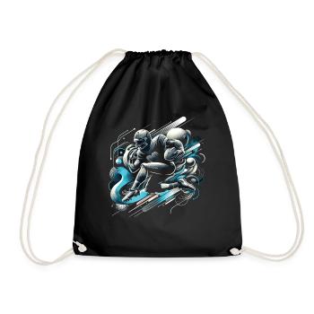 American Football Football Football Helmet Football - Drawstring Bag - black - Front