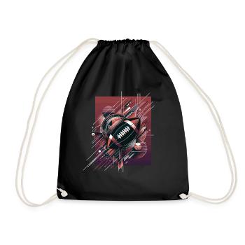 American Football Football Football Helmet Football - Drawstring Bag - black - Front