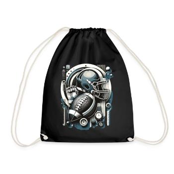 American Football Football Football Helmet Football - Drawstring Bag - black - Front