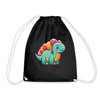 Dinosaur Baby Dindinosaur Kids - Drawstring Bag - black - Front