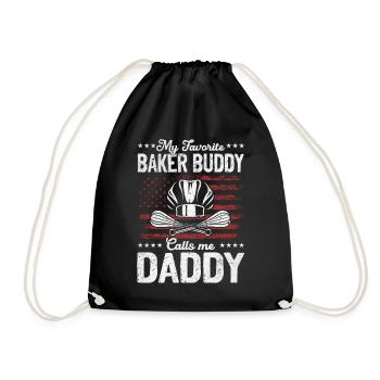 My Favorite Baker Buddy Calls Me Daddy - Baker Dad - Drawstring Bag - black - Front
