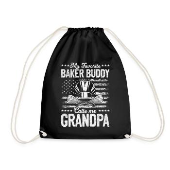 My Favorite Baker Buddy Calls Me Grandpa Baker - Drawstring Bag - black - Front