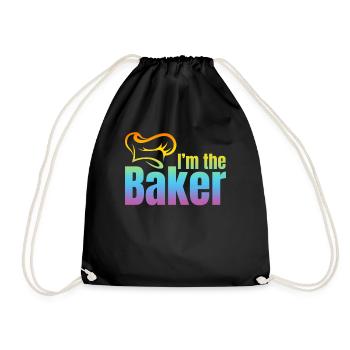 Bakery Baker Baker Sayings - Je suis le boulanger - Sac de sport léger - noir - Devant