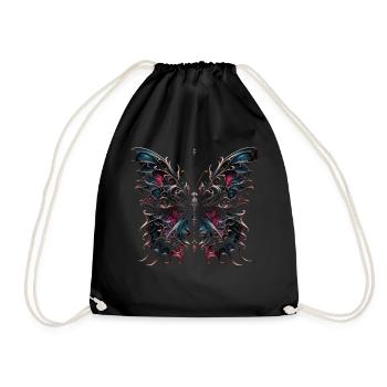 Dark Wings: Gothic Butterfly Magic - Drawstring Bag - black - Front