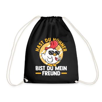 Huhn Hühnerstall Bauernhof Bauer Landwirt Hühner - Turnbeutel - Schwarz - Vorne