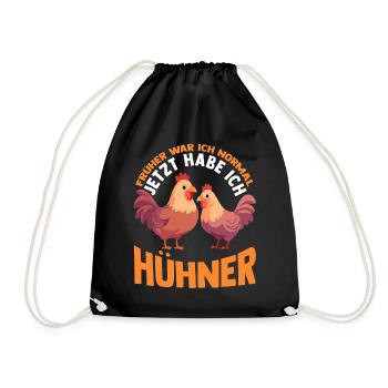 Huhn Hühnerstall Bauernhof Bauer Landwirt Hühner - Turnbeutel - Schwarz - Vorne