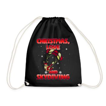 Parachutisme Amour de Noël et parachutisme - Sac de sport léger - noir - Devant