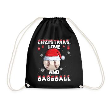 Joueur de baseball Équipe Club Noël Amour - Sac de sport léger - noir - Devant