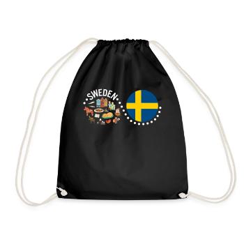 Schwedisches Hemd, Schweden-T-Shirt, Geschenk für Schweden - Turnbeutel - Schwarz - Vorne