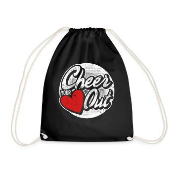 Cheering Shirt, Cheer Your Heart Out T-Shirt, Geschenk - Turnbeutel - Schwarz - Vorne