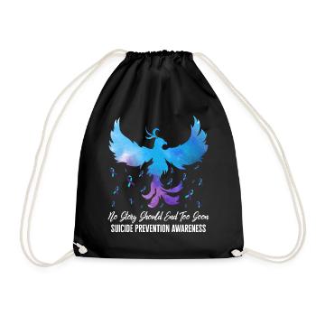 Suicide Prevention Awareness Shirt, No Story - Drawstring Bag - black - Front