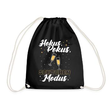 Hocus, Pocus Mode! Sparkling wine saying Prosecco - Drawstring Bag - black - Front