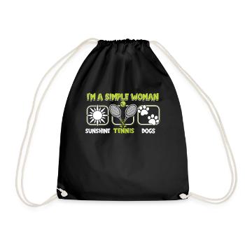 Raquette Simple Femme Sunshine Tennis Chiens - Sac de sport léger - noir - Devant
