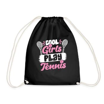 Cool Girls Play Tennis Tennis Player - Drawstring Bag - black - Front