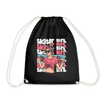 Skater Girl Skaterboy Skatepark Skatergirl Skater - Turnbeutel - Schwarz - Vorne