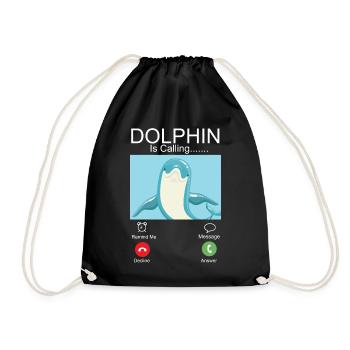 Dolphin Phone Display Dolphin Is - Turnbeutel - Schwarz - Vorne