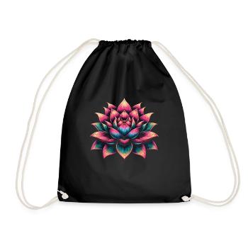 Lotus Flower - Drawstring Bag - black - Front