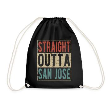 Straight outta San Jose - Drawstring Bag - black - Front
