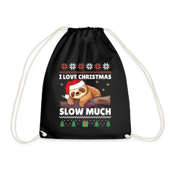 I love Christmas slow much Sloth Ugly Christmas - Drawstring Bag - black - Front