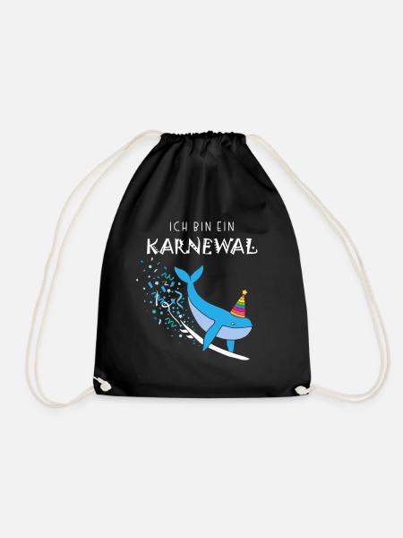 Ich bin ein Karnewal Karneval Konfetti Surfen Meer - Turnbeutel - Schwarz