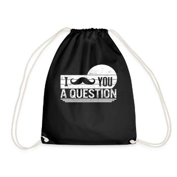 Moustache chemise, je moustache vous une question Vintage - Sac de sport léger - noir - Devant