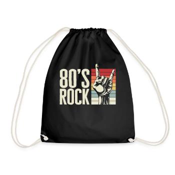 80's Rock Band Shirt, 80's Rock Tee, Gift For - Drawstring Bag - black - Front