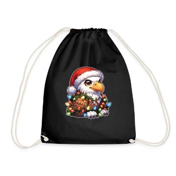 Weihnachten Lichterkette Weißkopfseeadler - Turnbeutel - Schwarz - Vorne