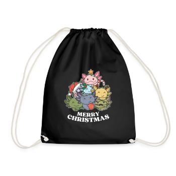 Joyeux Noël Axolotl Réveillon de Noël Axolotls - Sac de sport léger - noir - Devant