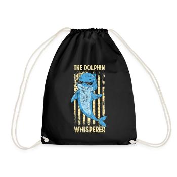 Dolphin American Flag The Dolphin - Turnbeutel - Schwarz - Vorne