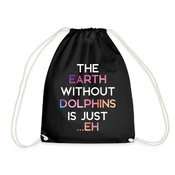 Dolphin The Earth Without Dolphins - Drawstring Bag - black - Front
