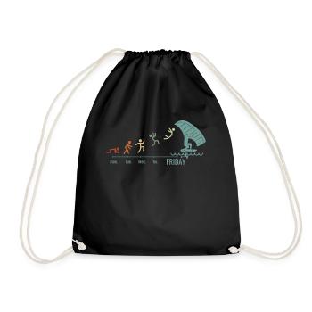 Wingfoil Surfer Wingfoiling Hydrofoil Weekend - Drawstring Bag - black - Front